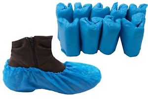 Packs of blue overshoes